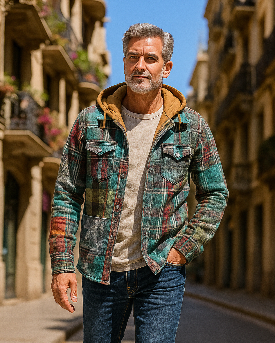 ALFONSO | Chaqueta patchword estampada.